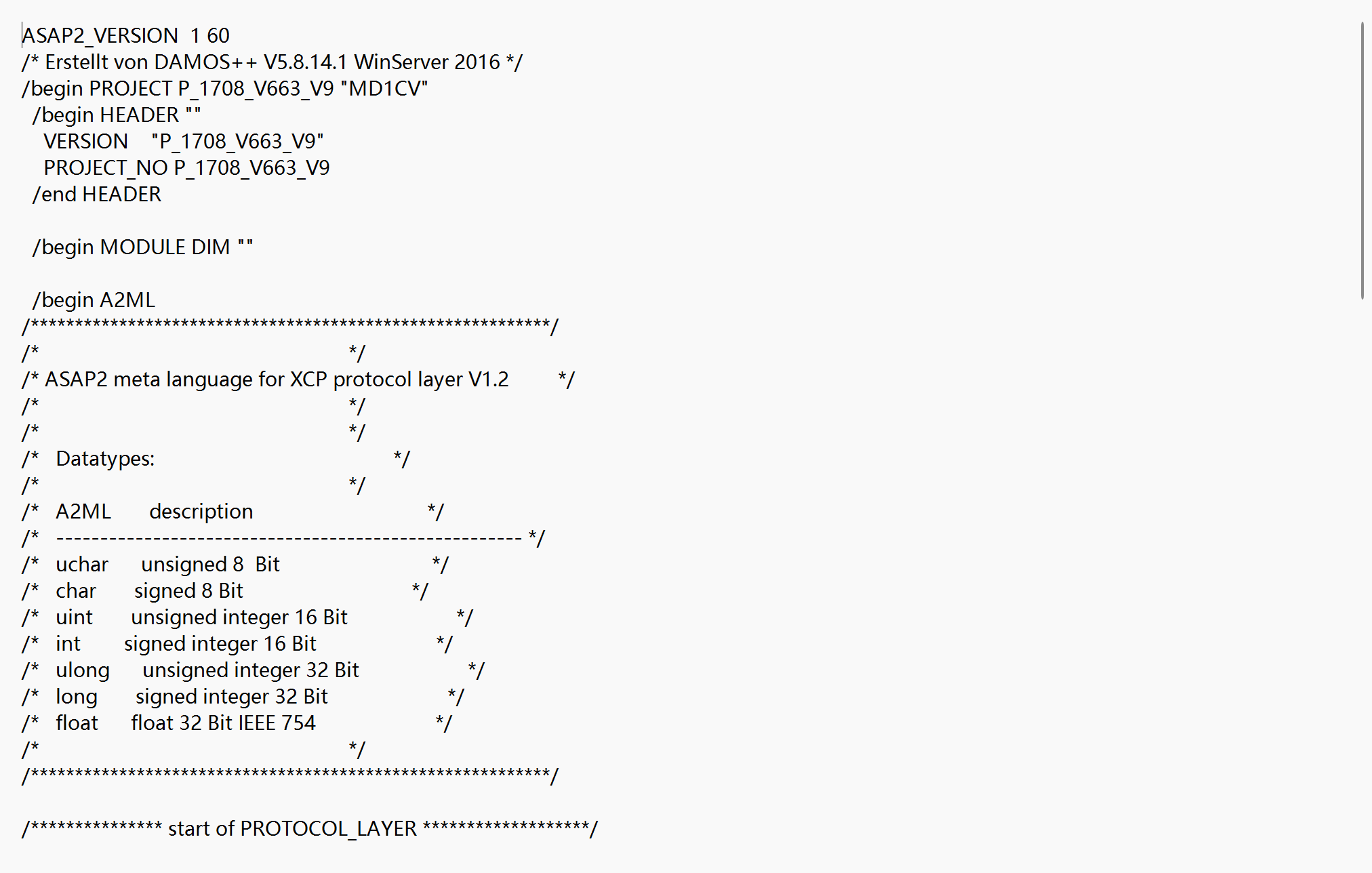 SINOTRUK MD1 P1708 V663 V9 — MD1CE100 файл калибровок A2L